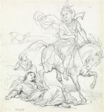 ACHILLE DEVÉRIA (Paris 1800-1857 Paris) Group of 8 drawings.